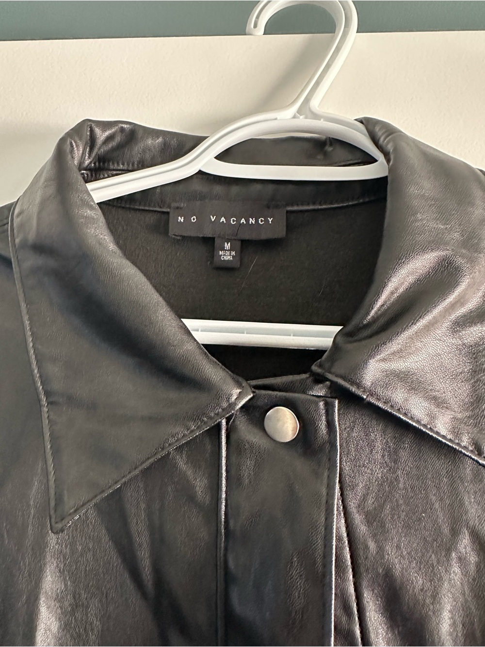 Women's Black Fringe Faux Leather Jacket - Picture 7 of 9